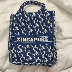 Stylish Blue and White Tote Bag
